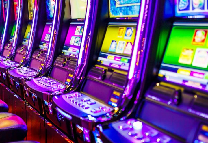 View of pokies in the Gaming Room at The Waves Caloundra