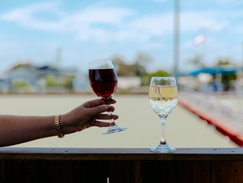 Wine glasses at The Waves Caloundra